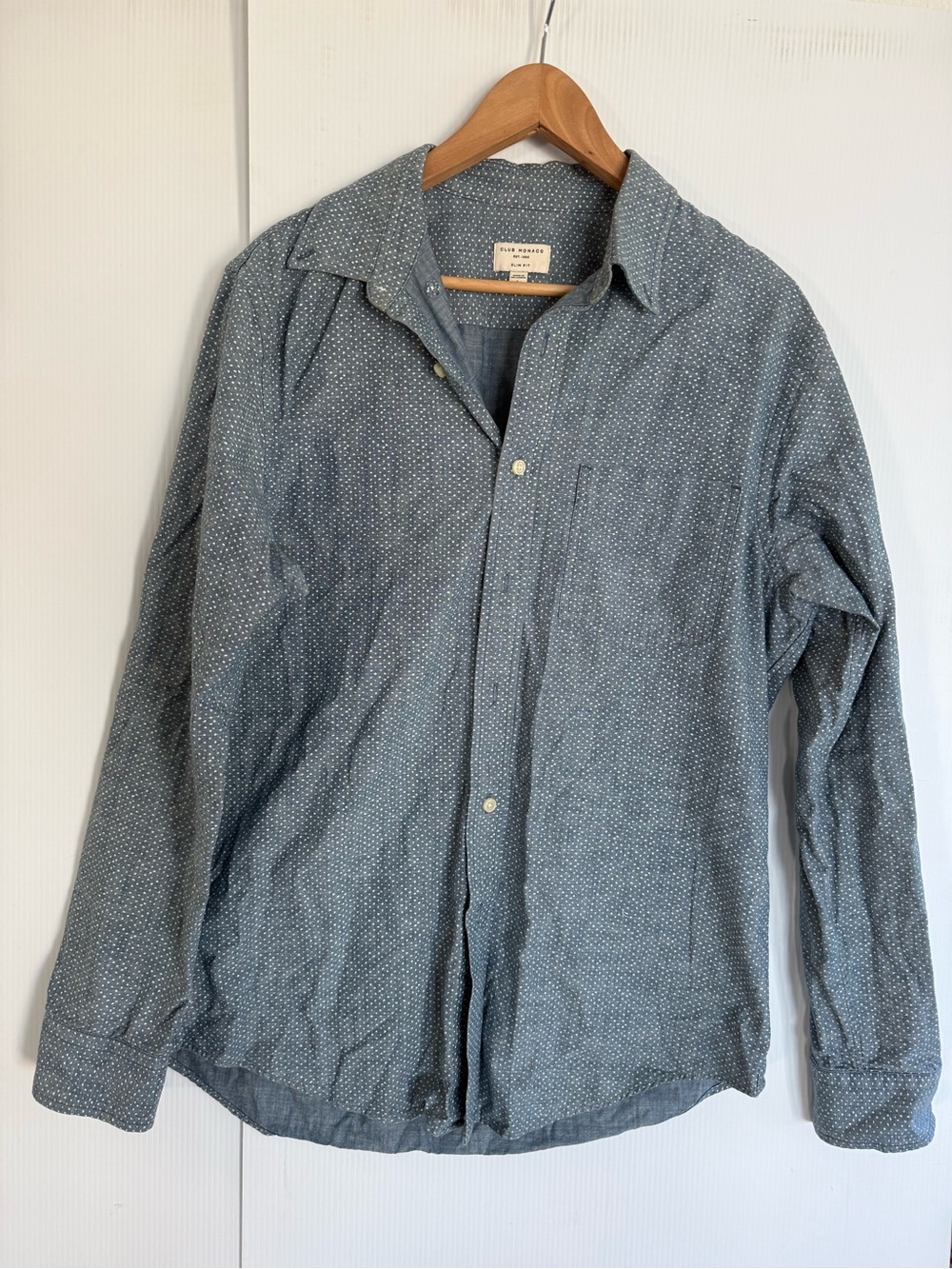 CLUB MONACO Chambray Dot Shirt
